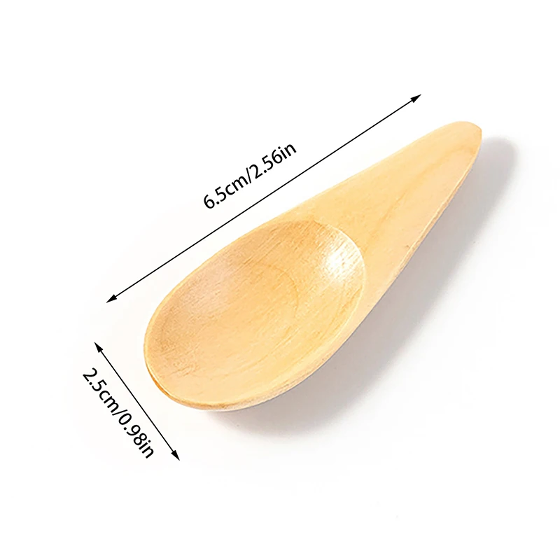 5pcs 6.5x2.5cm Wood Mini Tea Spoon Condiment Scoop Flatware Coffee Tea Small Mini Sugar Spoon Coffee Spoon Kitchen Gadgets thumbnail 6