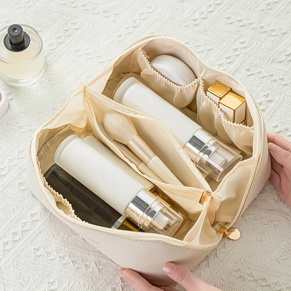 Makeup Organizer Female Toiletry Kit Bag Make Up Case Storage Pouch Luxury Lady Box, Cosmetic Bag, Organizer Bag For Travel Zip thumbnail 4
