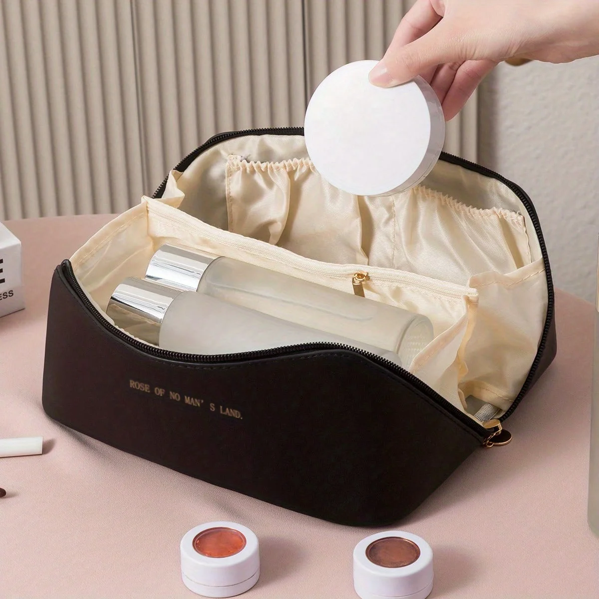 Makeup Organizer Female Toiletry Kit Bag Make Up Case Storage Pouch Luxury Lady Box, Cosmetic Bag, Organizer Bag For Travel Zip thumbnail 5