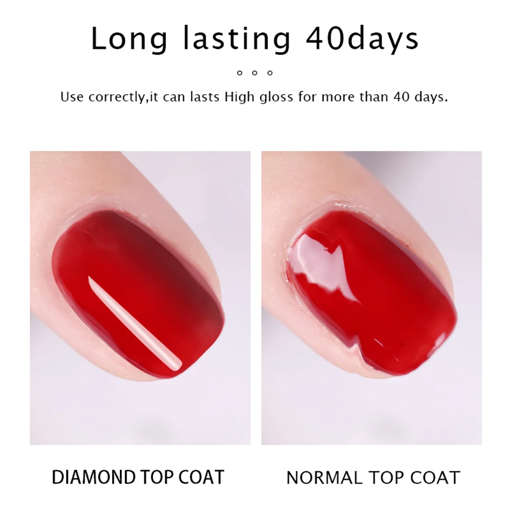 Vendeeni 15ml Diamond Top Coat For Gel Nail Polish Reinforce Long Lasting UV Soak Off Gel Varnish High Light Nail Art Primer Gel thumbnail 5