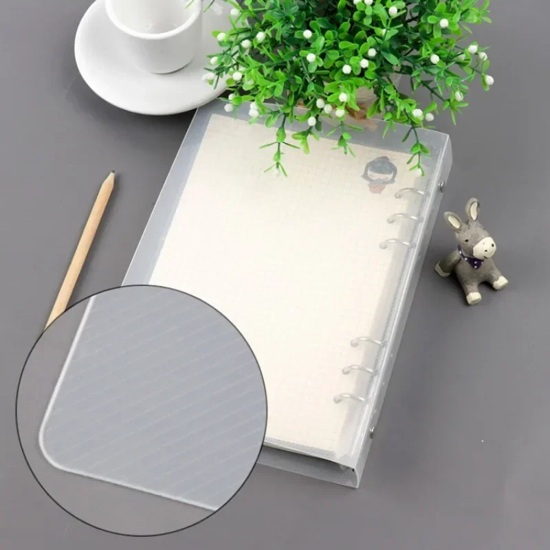 Creative transparent twill pp binder shell a6 a5 six-hole b5 nine-hole folder Notebook Loose Leaf Ring Binder Planner thumbnail 2