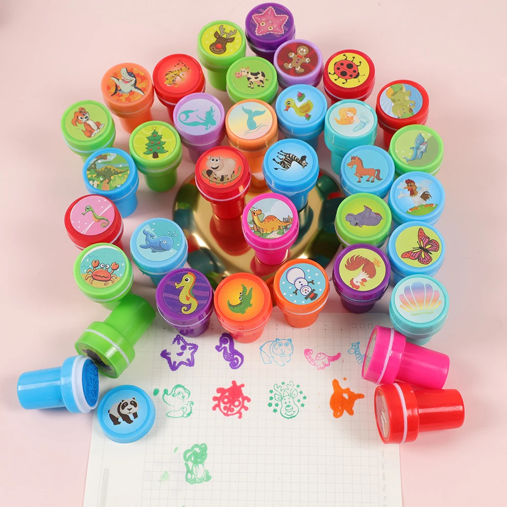 20pcs Assorted Stamps for Kids Self-ink Stamps Children Toy anima Smiley Face Seal Scrapbooking DIY Painting Photo Album Decor ﻿ thumbnail 5