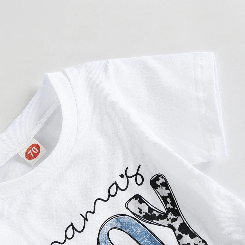 VISgogo Toddler Baby Boys Clothes Set Short Sleeve Letter Print T-shirt Elastic Waist Drawstring Shorts Summer Casual Outfit thumbnail 3