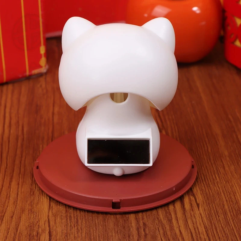 Solar Powered Maneki Neko Lucky Cat Car Interior Decor Cute Swinging Nodding For Home Office Car Desktop Decoration Doll thumbnail 4
