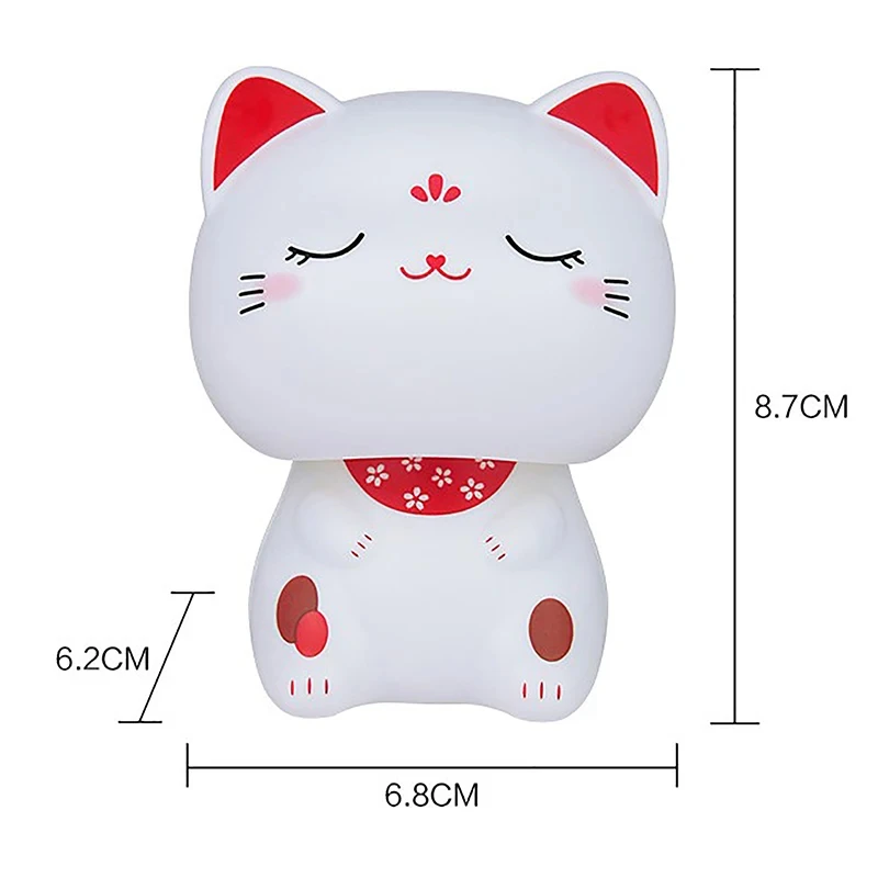 Solar Powered Maneki Neko Lucky Cat Car Interior Decor Cute Swinging Nodding For Home Office Car Desktop Decoration Doll thumbnail 6