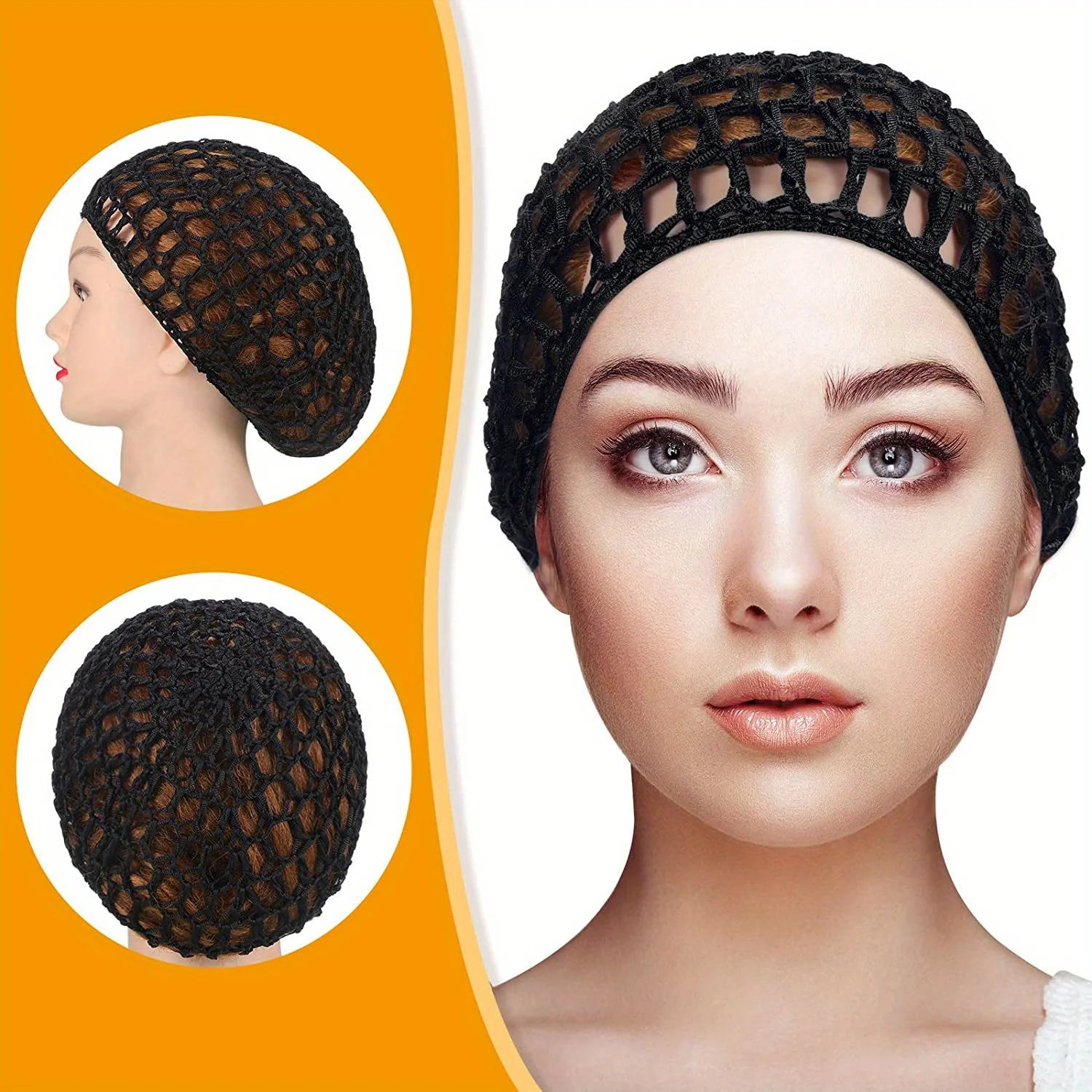 1pc Cotton Black Wig Caps For Wig Weaving Cap Mesh Base Machine Made With Adjustable Strap Hair Net For Sleeping thumbnail 4