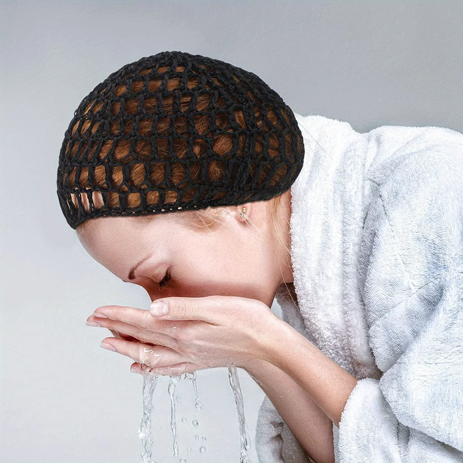 1pc Cotton Black Wig Caps For Wig Weaving Cap Mesh Base Machine Made With Adjustable Strap Hair Net For Sleeping thumbnail 6