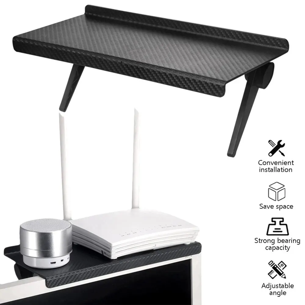 1PC Hot Selling Computer and TV Screen Storage Rack Wireless Router Set-top Box Rack No Perforated Storage Bracket Divine Tool thumbnail 2
