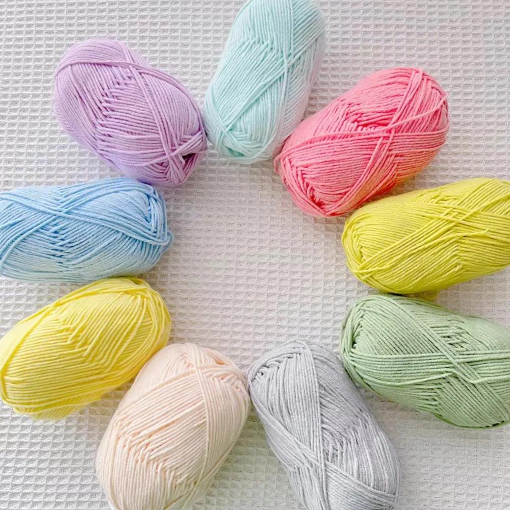 A1-a 50g/Set Soft Milk Cotton Yarn for Crochet Threads for Knitting Wool DIY Craft Sweater Hat Baby Wool Hand Knitting wholesale thumbnail 3