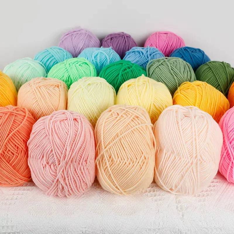 A1-a 50g/Set Soft Milk Cotton Yarn for Crochet Threads for Knitting Wool DIY Craft Sweater Hat Baby Wool Hand Knitting wholesale thumbnail 6