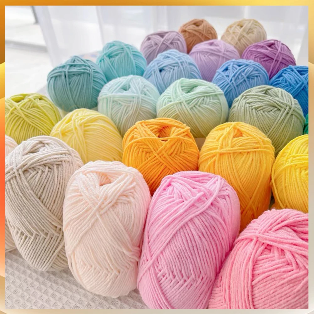 A1-a 50g/Set Soft Milk Cotton Yarn for Crochet Threads for Knitting Wool DIY Craft Sweater Hat Baby Wool Hand Knitting wholesale thumbnail 2