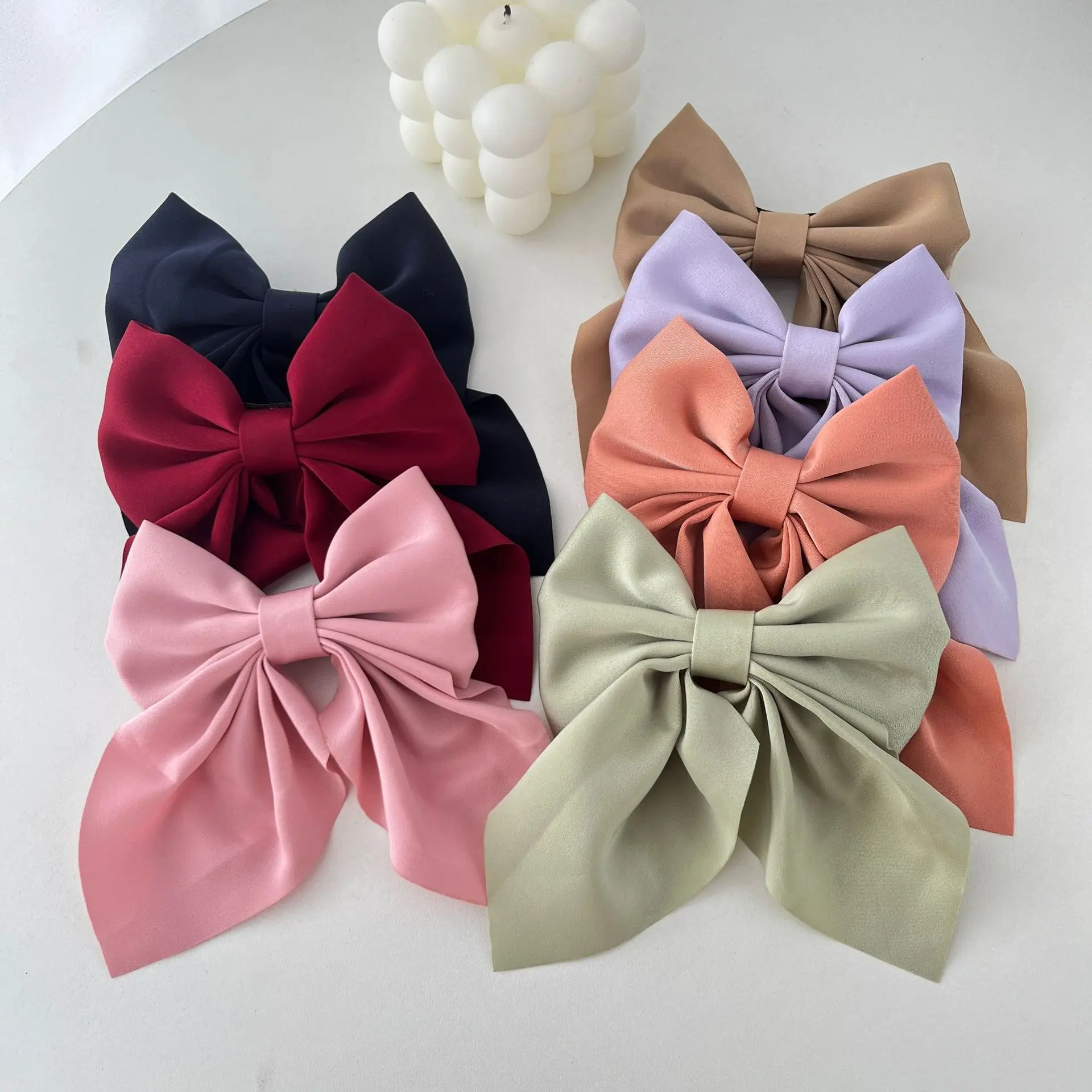 Solid Color Satin Bowknot Hair Clips For Girls Sweet Bow Women Hairpins Butterfly Barrettes Duckbill Clip Kids Hair Accessories thumbnail 5
