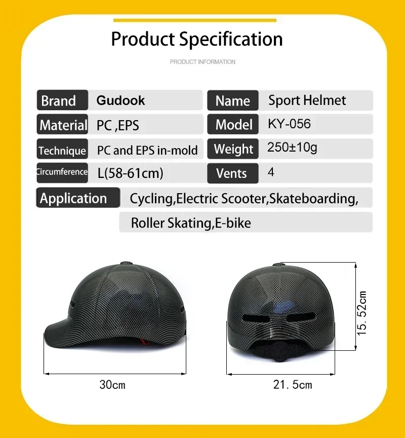 Electric Bicycle Helmet Men Women Baseball Cap Moto Scooter Safety Helmets Cycling Equipment Casco Patinete Eléctrico Bicicleta thumbnail 6