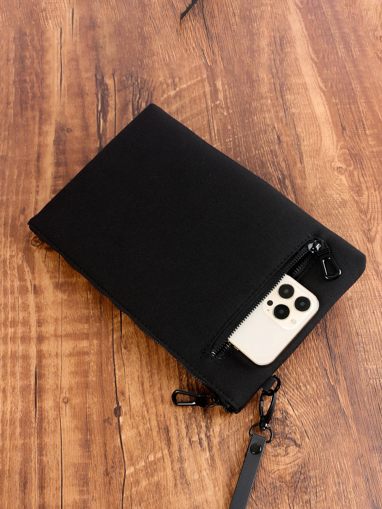 Business Simple Bag Fashion Casual Ultra-Thin Portable Zipper Wristlet Bag Cell Phone Bag Handbag Armpit Bag Men's Clutch Bag thumbnail 5
