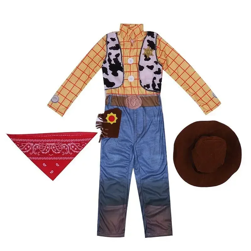 4-12Y Boys Cowboy Woody Cospaly Costume Anime Character Adventure Costume Halloween Kids Performance Costume thumbnail 2