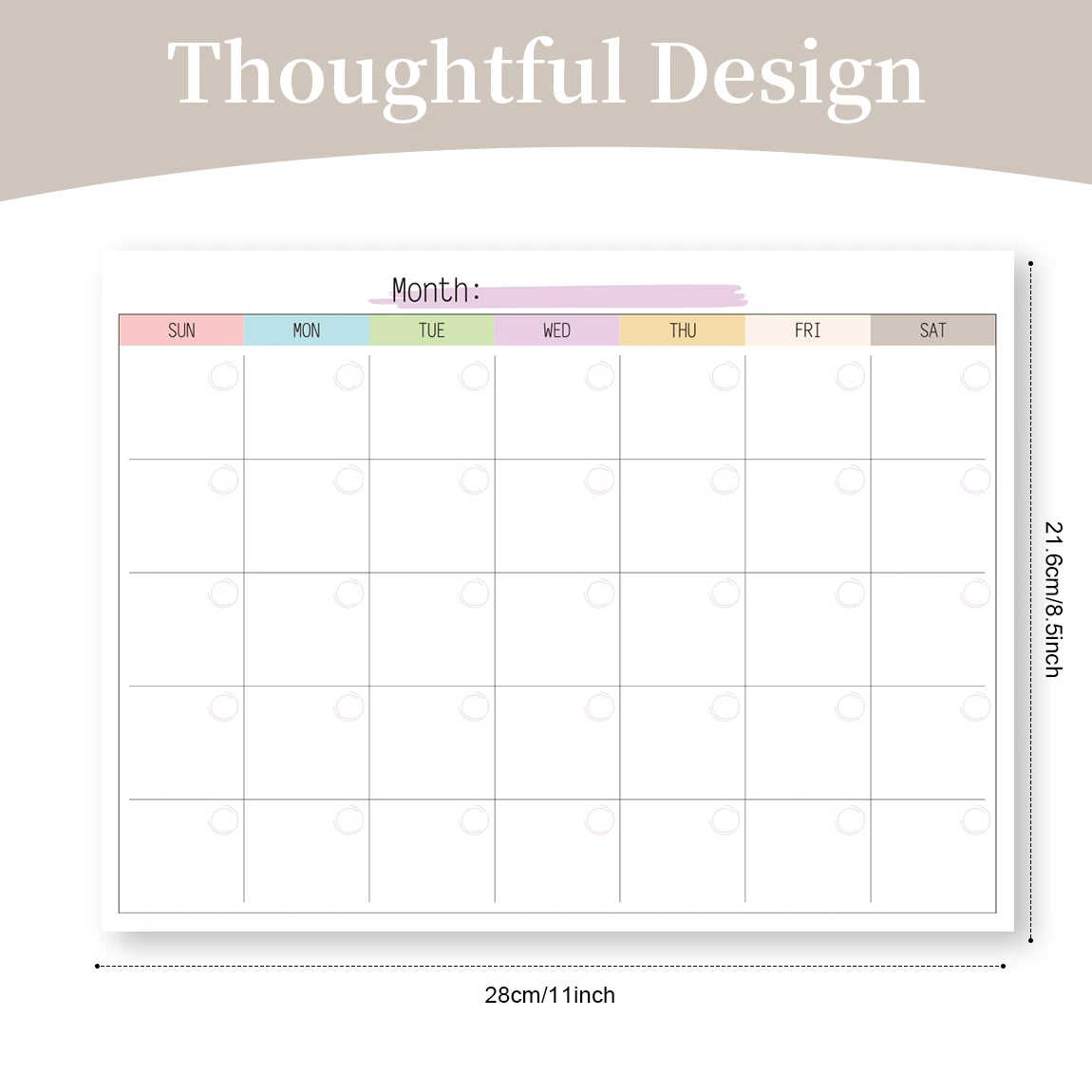 1pc 24-sheet detachable undated monthly plan notepad notebook itinerary planner school supplies teaching supplies thumbnail 6