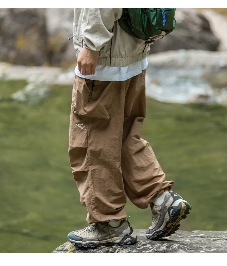 Korean Style Overalls Men's Japan Fashion Retro High Street Casual Fashion Tactical Pants Multi-pockets Parachute Casual Pants thumbnail 6
