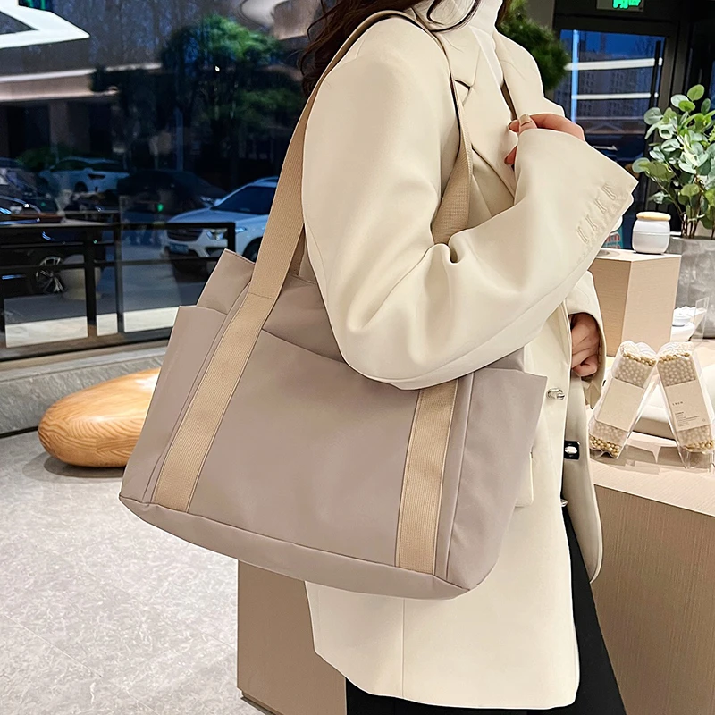 Waterproof Women's Shoulder Bag Large Capacity Nylon Simple Handbag Casul Shoppper Bag Travel thumbnail 3