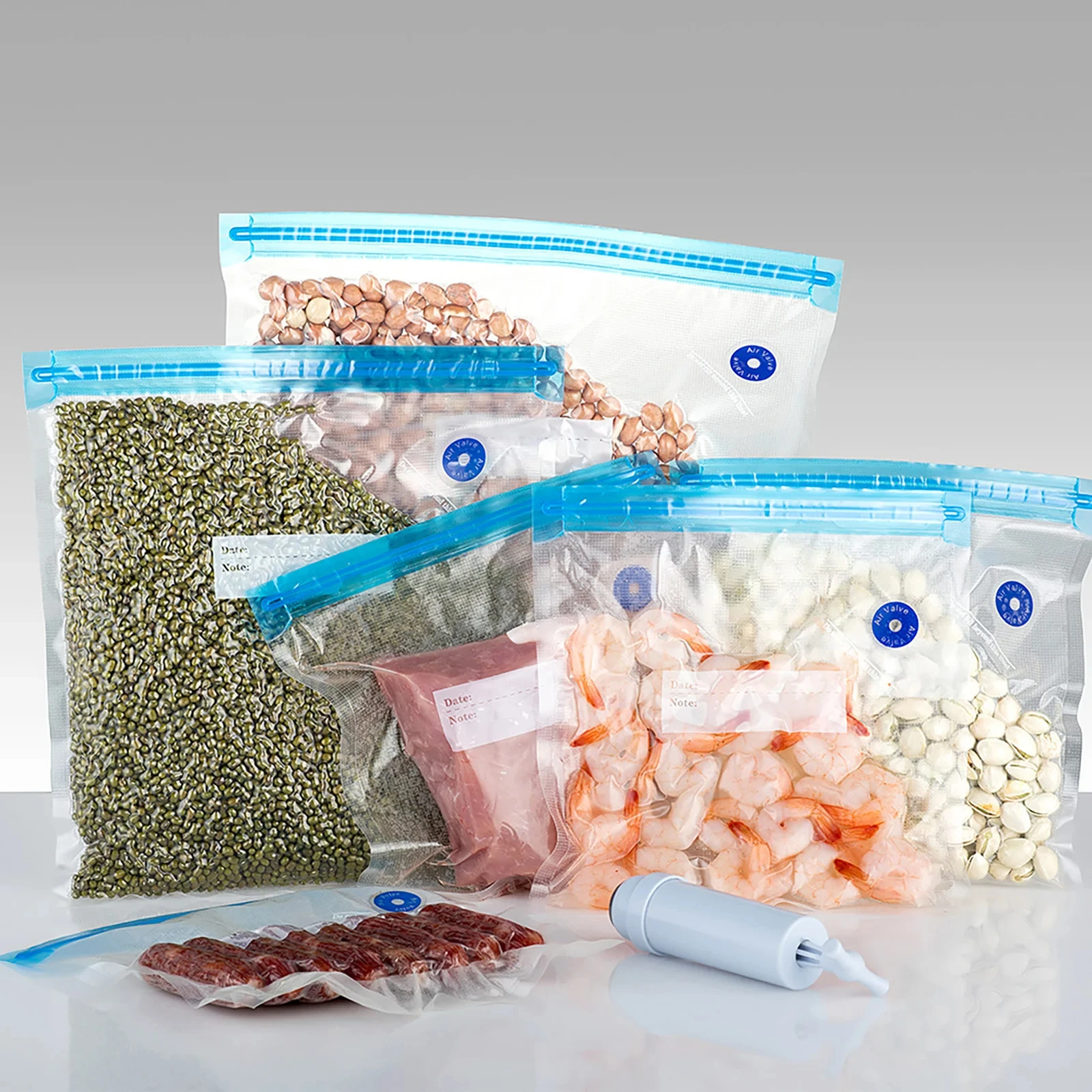 20/10pcs Vacuum Sealed Food Bags Household Food Vacuum Compression Bags Reusable Snacks Food Storage Bag Kitchen Accessories thumbnail 2
