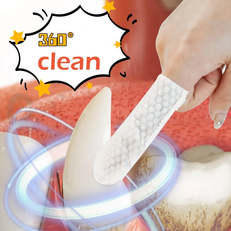 Pet cleaning products Disposable finger toothbrush Pet teeth cleaning finger covers wet wipes  Dog and cat oral cleaning thumbnail 3