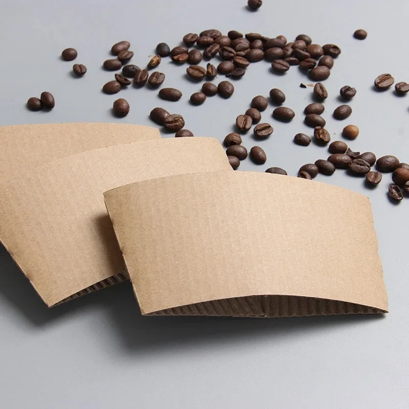 50PCS Disposable Cup Covers Kraft Paper Cup Covers Thermal Insulation Pads Hot Cold Drinks Home Party Restaurants Coffee Shops thumbnail 6