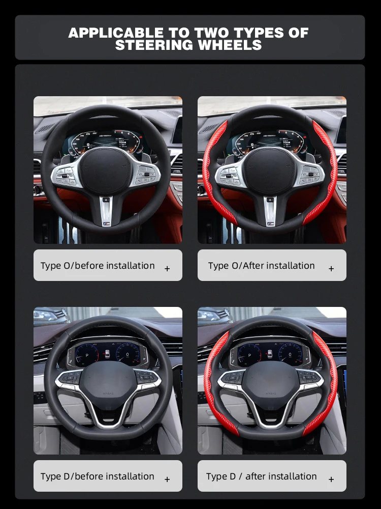 Universal Non-Slip Carbon Fiber Car Steering Cover Steering Wheel Booster Cover for Car Anti-skid Accessories thumbnail 2