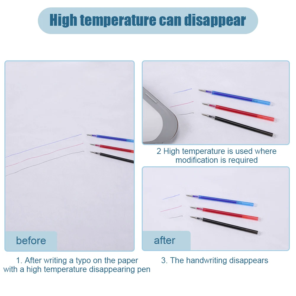 6/11/21Pcs Heat Erasable Magic Marker Pen Temperature Disappearing Fabric Fabric Pens Line Marking DIY Craft Sewing Accessories thumbnail 3