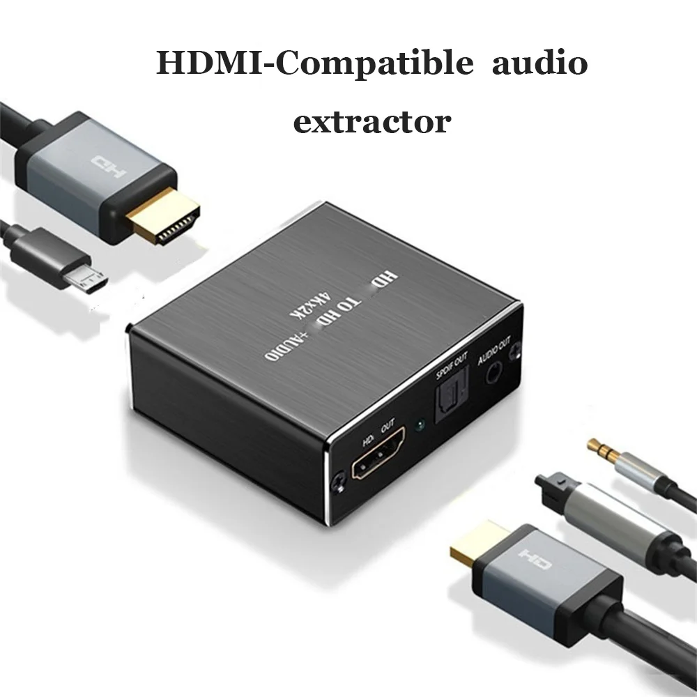 HDMI-Compatible Audio Extractor Stereo Audio Converter 3.5mm 4k X 2k Audio Splitter Adapter For PS4 TV DVD Home Theater thumbnail 2