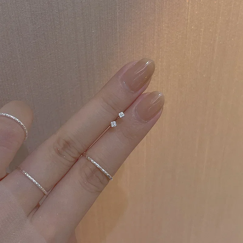 Hot 925 Silver Needle Shiny Zircon Stud Earrings Women Style Cute Sweet Jewelry Accessories Simple Fashion Jewelry Accessories thumbnail 6