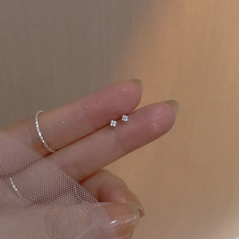 Hot 925 Silver Needle Shiny Zircon Stud Earrings Women Style Cute Sweet Jewelry Accessories Simple Fashion Jewelry Accessories thumbnail 4