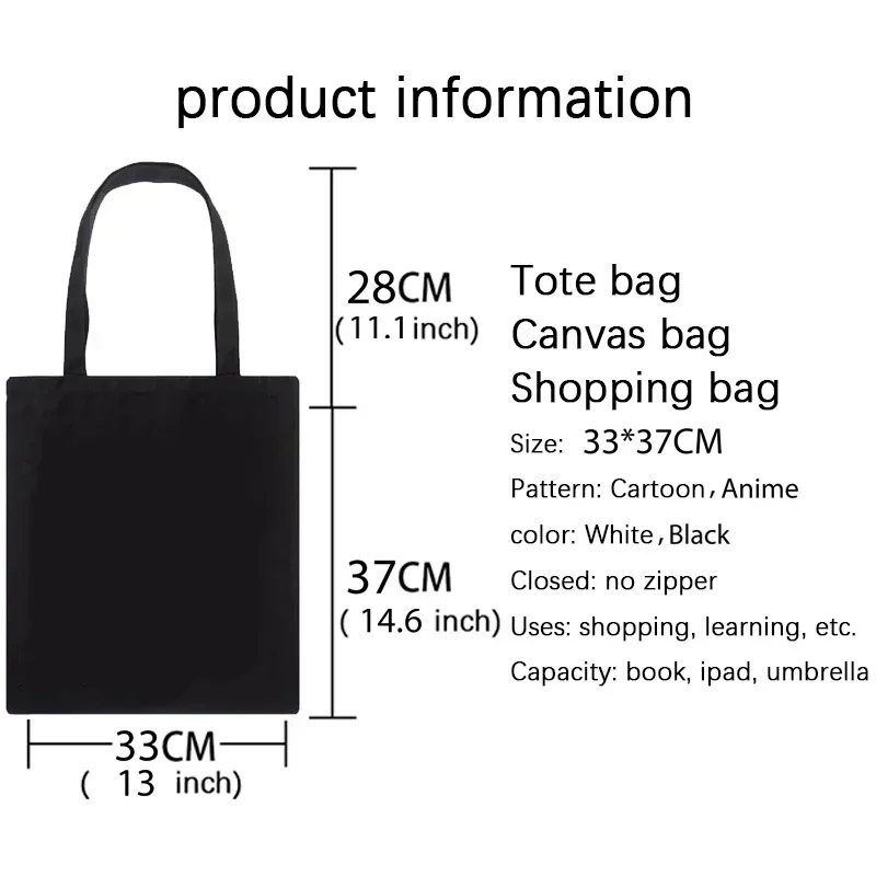 Women Bag Jujutsu Kaisen Canvas Bag Japanese Anime Women Shoulder Bag Ins Harajuku Large Capacity Vintage Cartoon Shopper Bags thumbnail 3