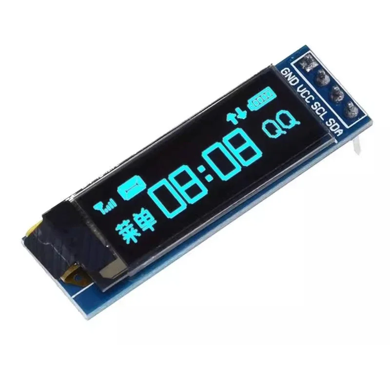 1-10pcs 0.91 Inch OLED Module 0.91" White/Blue 128X32 OLED LCD LED Display Module IIC Communicate for Ardunio thumbnail 5