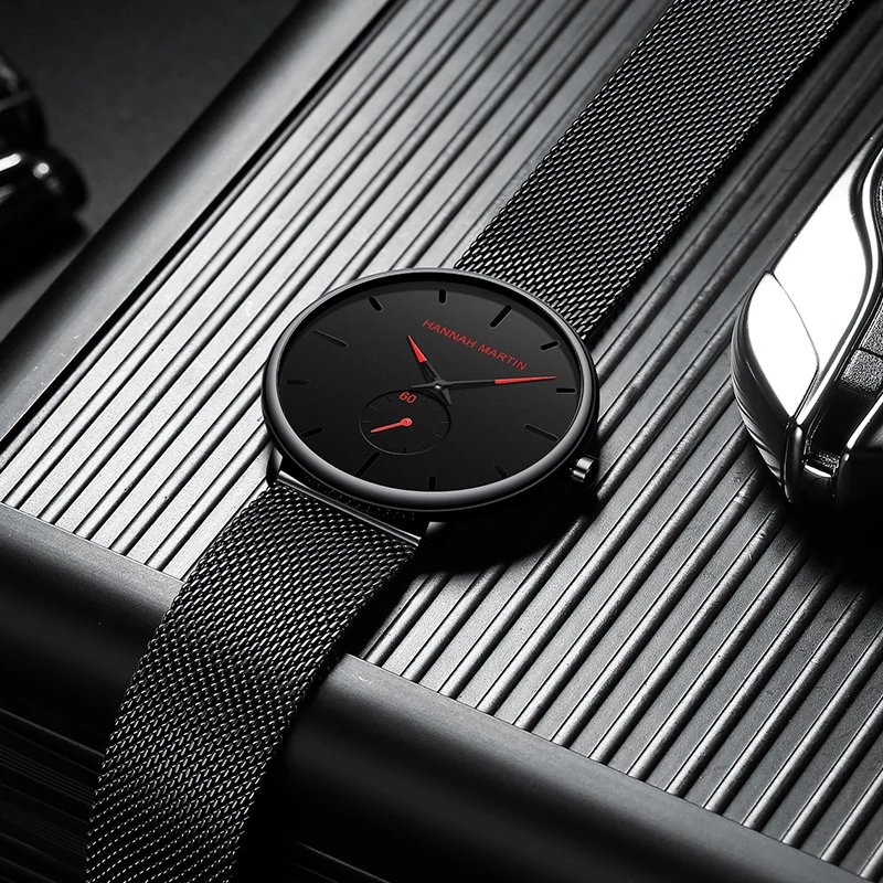 Dropship Fashion Simple Design Waterproof Stainless Steel Mesh Small Dial Men Watches Top Brand Luxury Quartz Relogio Masculino thumbnail 2