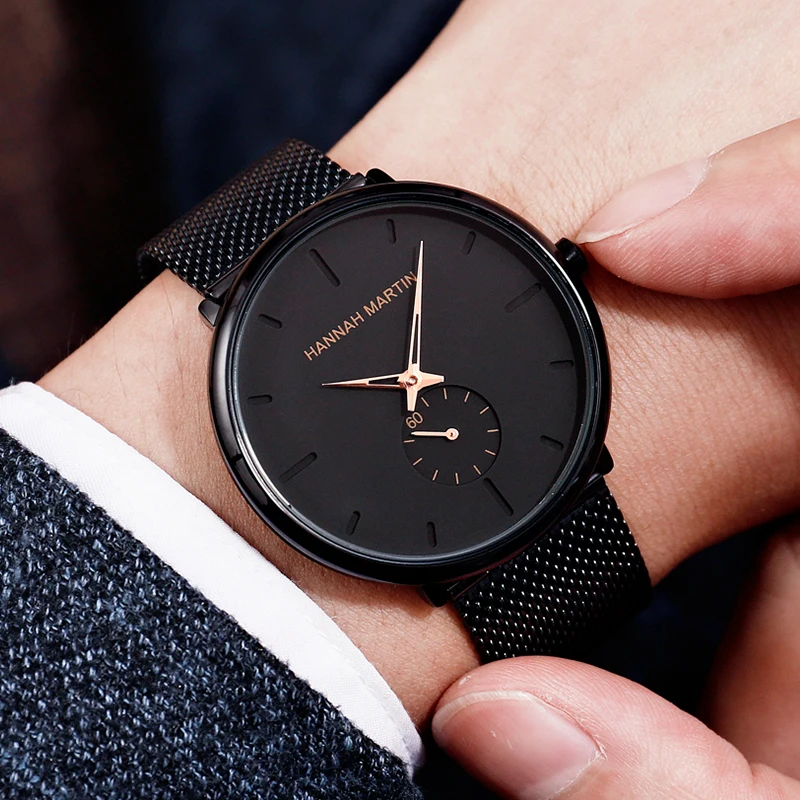 Dropship Fashion Simple Design Waterproof Stainless Steel Mesh Small Dial Men Watches Top Brand Luxury Quartz Relogio Masculino thumbnail 3