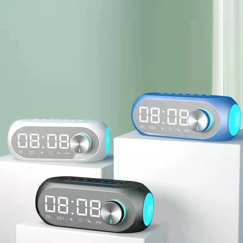 Alarm Clock Radio FM Bluetooth Speaker Portable Subwoofer Caixa De Som Sound Box Music Wireless Mini Woofers Bocina Lamp Column thumbnail 5