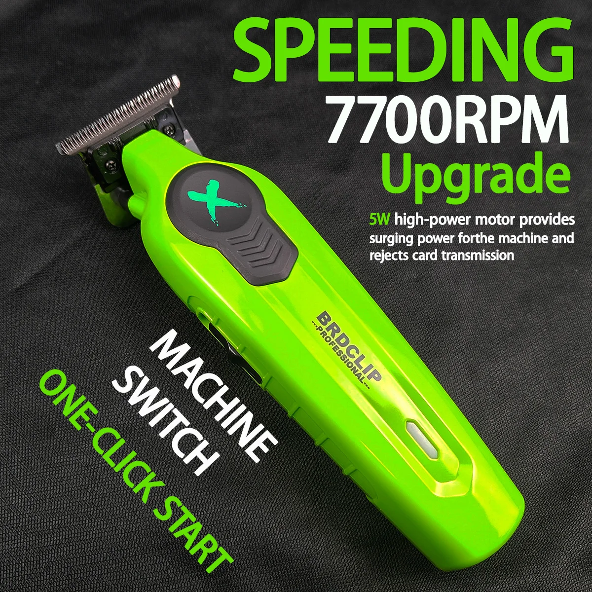 New 2026 BRDCLIP FA1T Green Professional Hair Trimmer Barber Carving Gradient Finish Machine Electric Clipper with Charger Stand thumbnail 2