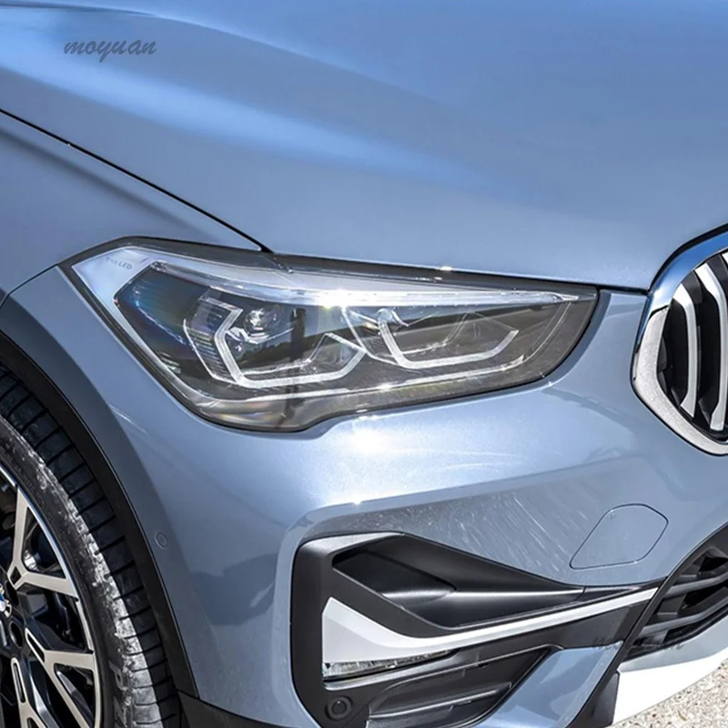 2 Pcs Car Headlight Protective Film Headlamp Transparent Black TPU Precut Sticker For BMW X1 F48 2015-Present 2020 Accessories thumbnail 4