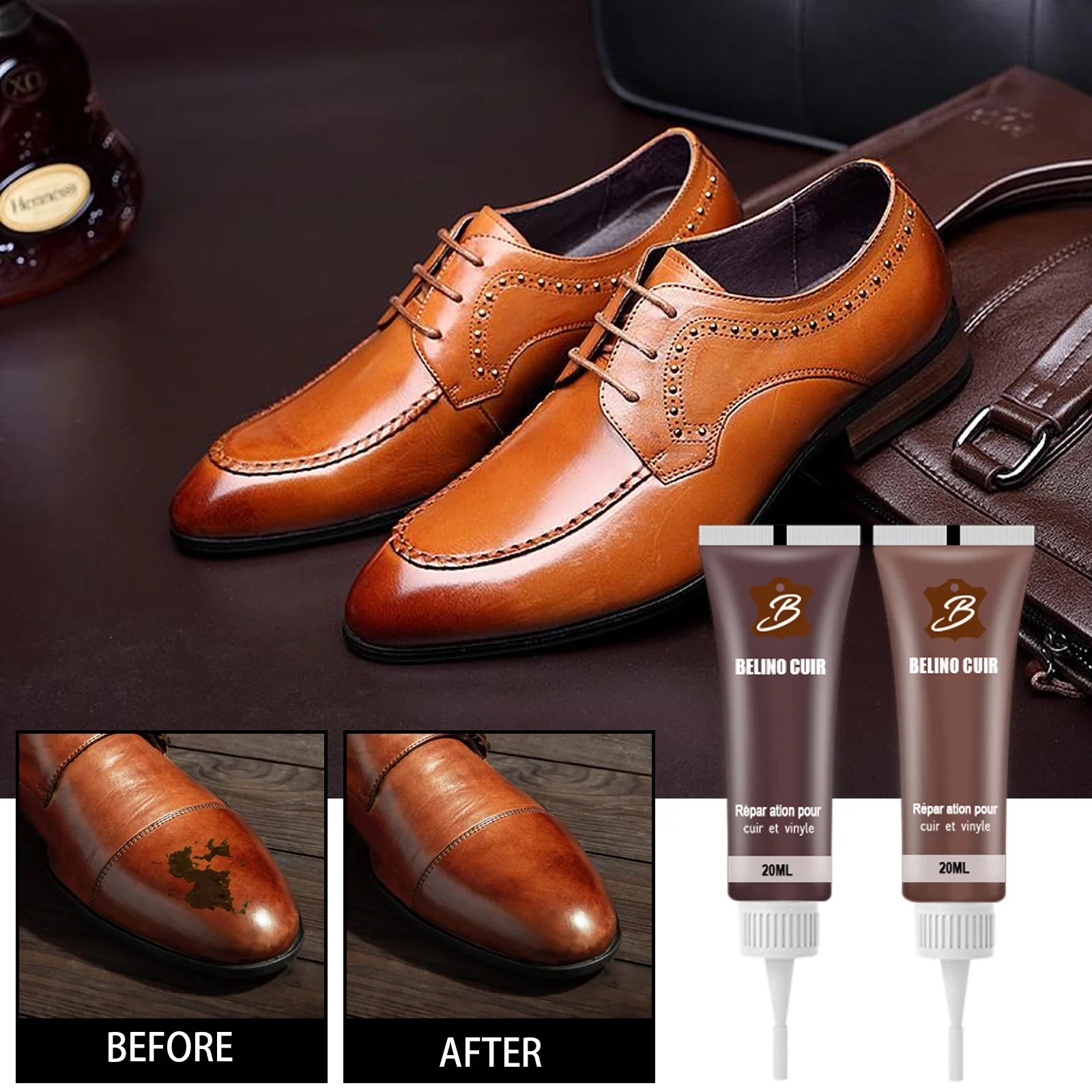 20ml Leather Finish Car Leather Repair Gel Car Seat Leather Complementary Refurbishing Cream Paint For Car Maintenance Paste thumbnail 2