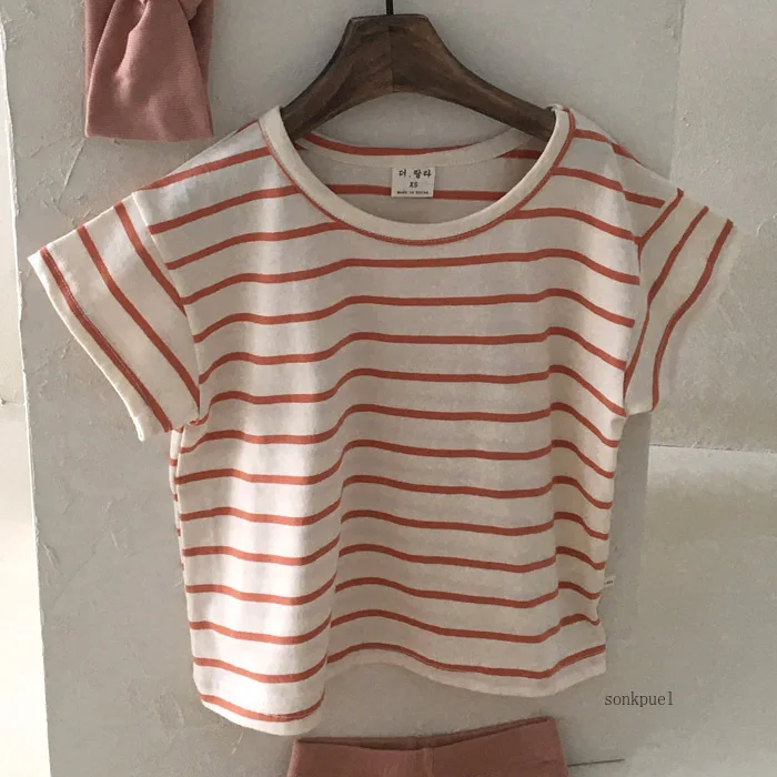 Children Girls Sports Shirt Cotton Tops Baby Boy Stripe Shirt Summer Casual Short Bat Sleeve Kids Shirt for Boys Clothing thumbnail 5