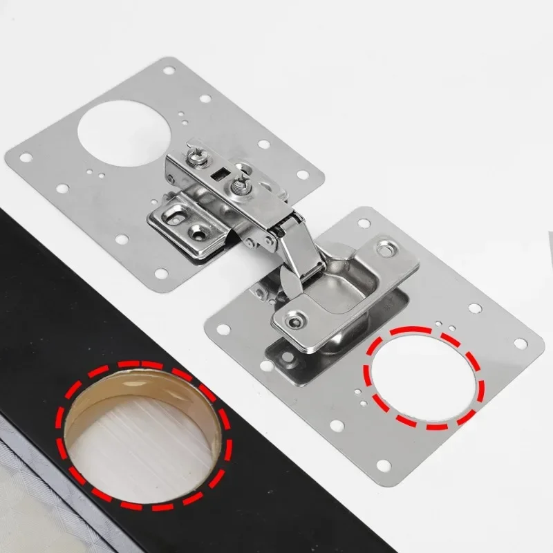 2/10Sets Hinge Repair Plate Kitchen Cabinet Door Hinges Mounting Plate with Screw Flat Fixing Brackets Furniture Hardware Tools thumbnail 5