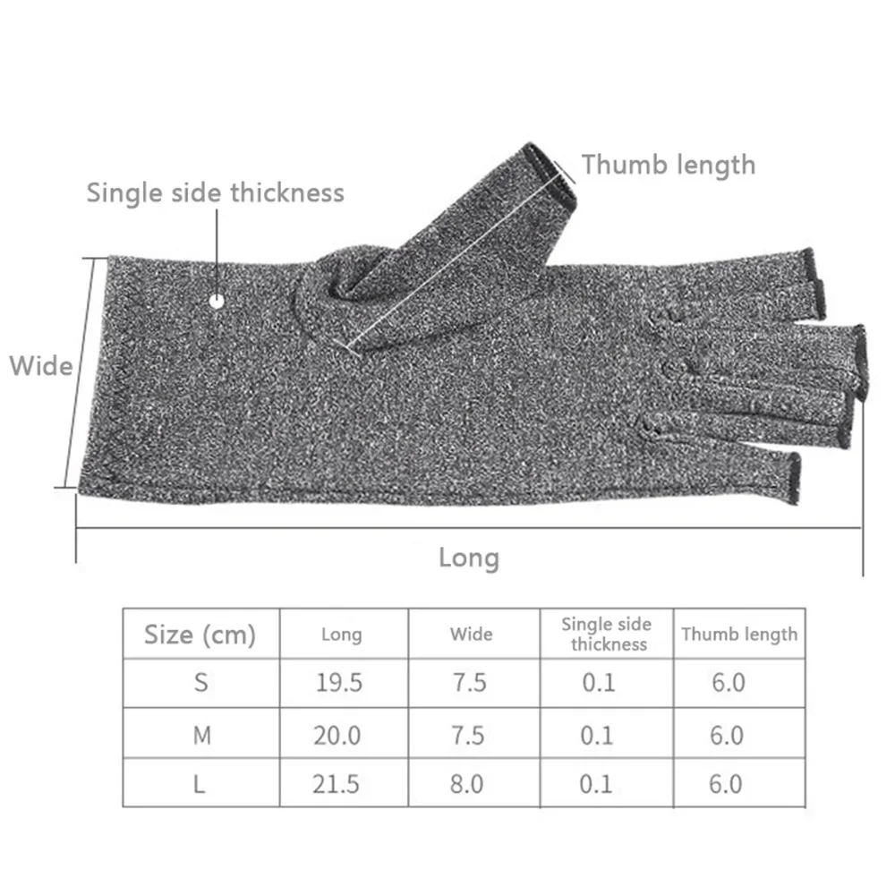 Compression Arthritis Gloves Wrist Support Therapy Wristband Half Finger Compression Gloves Joint Pain Relief Cycling Gloves thumbnail 6