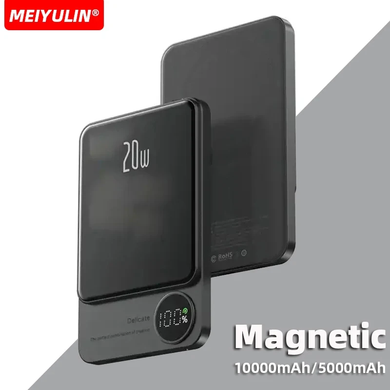 PD 20W 10000mAh Magnetic Wireless Power Bank Portable 22.5W USB C Fast Charging External Battery For Iphone15 Samsung Powerbank