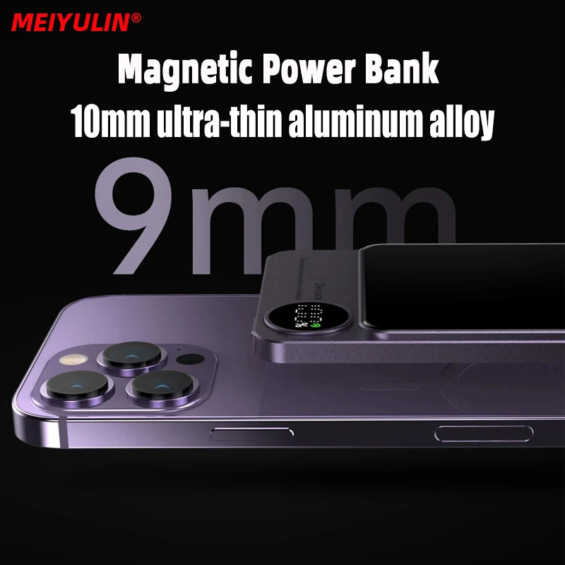 PD 20W 10000mAh Magnetic Wireless Power Bank Portable 22.5W USB C Fast Charging External Battery For Iphone15 Samsung Powerbank thumbnail 5