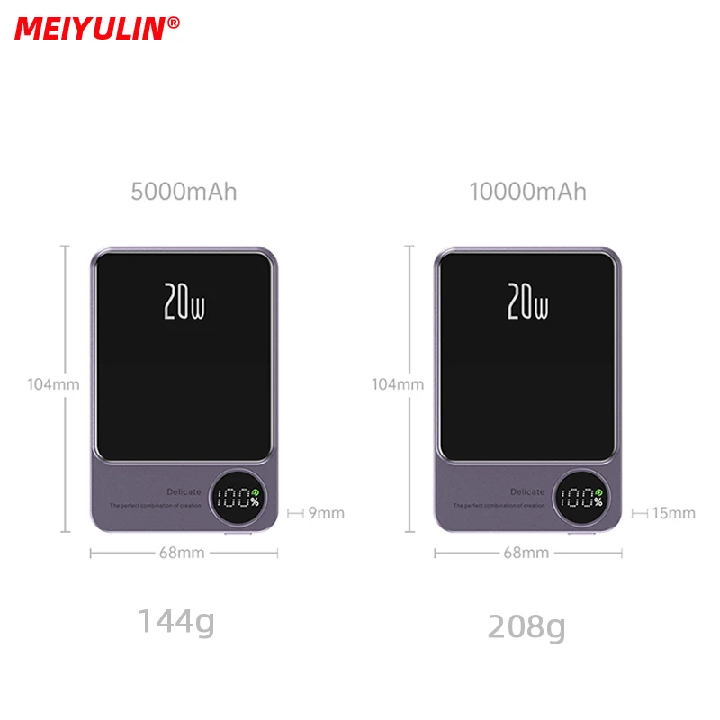 PD 20W 10000mAh Magnetic Wireless Power Bank Portable 22.5W USB C Fast Charging External Battery For Iphone15 Samsung Powerbank thumbnail 6