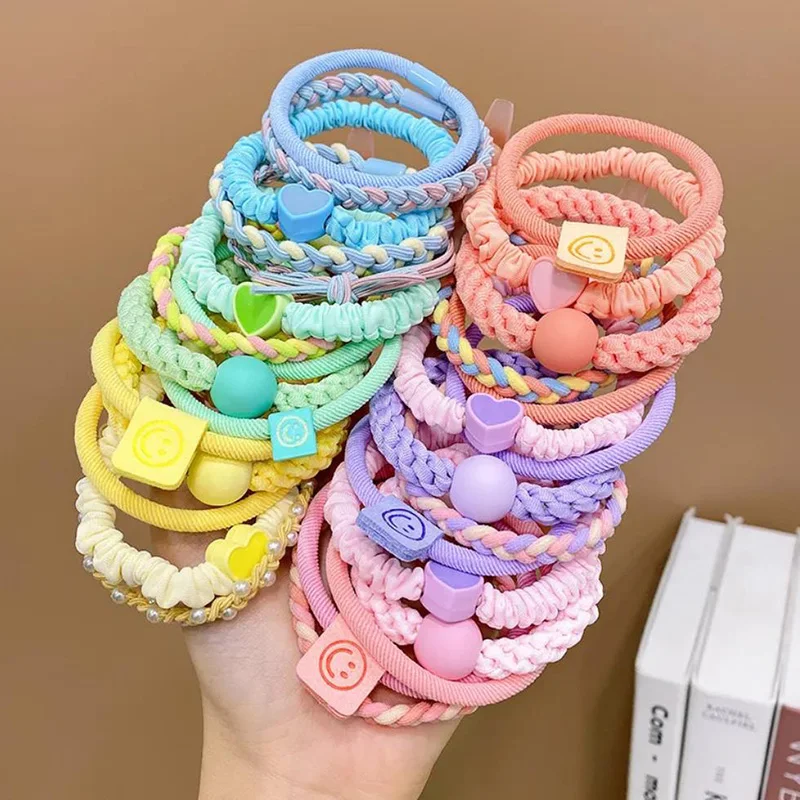 10pcs Girls Women Scrunchies Hair Tie Elastic Rubber Hairband Colorful Kids Hair Accessory Rope Ring Gum Rims Headwear thumbnail 5
