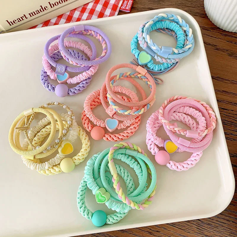 10pcs Girls Women Scrunchies Hair Tie Elastic Rubber Hairband Colorful Kids Hair Accessory Rope Ring Gum Rims Headwear thumbnail 4