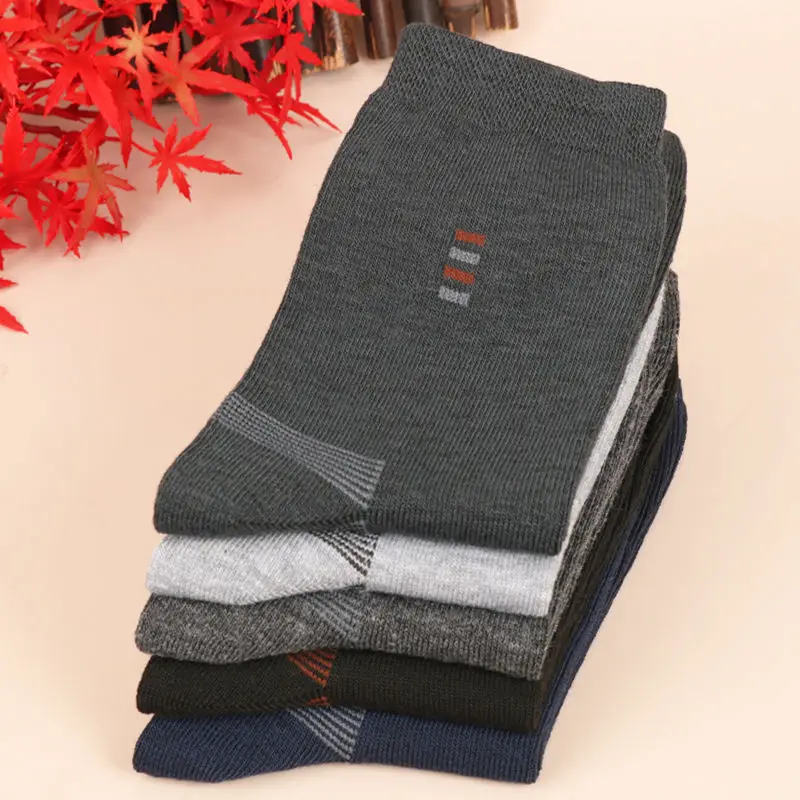 5 Pairs Men's Long Socks Soft Comfortable Wear-resistant Sturdy Casual Simple Fashion Black Large Szie Mid-calf Socks thumbnail 3