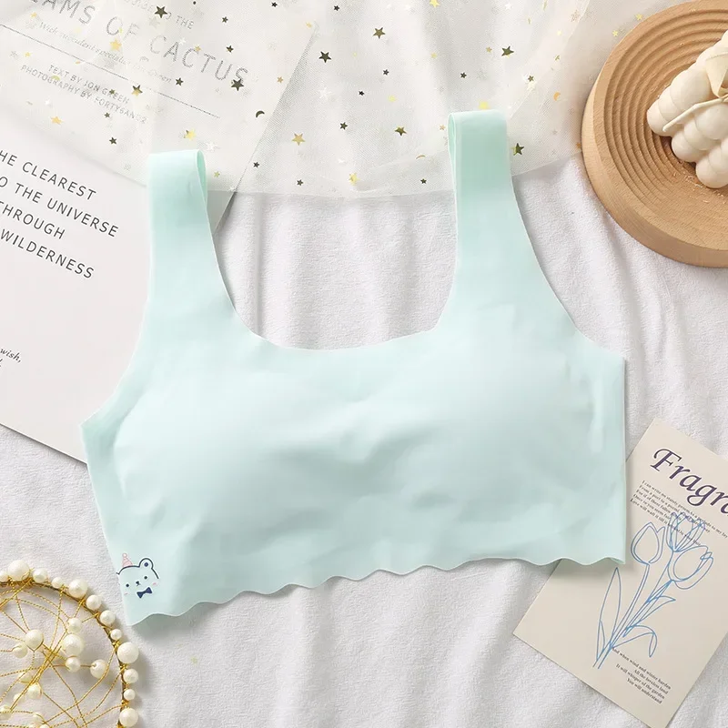 2024 Summer New Girl Development Period Seamless Children's Tube  Underwear  Vest White/Pink 1 PCS a Lot thumbnail 6