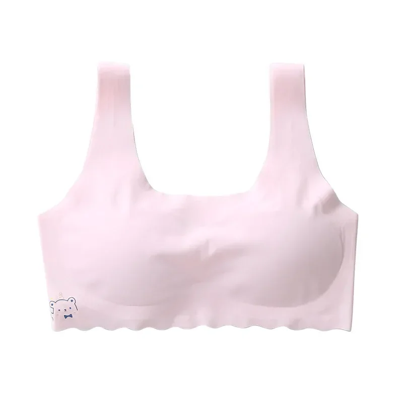 2024 Summer New Girl Development Period Seamless Children's Tube  Underwear  Vest White/Pink 1 PCS a Lot thumbnail 4