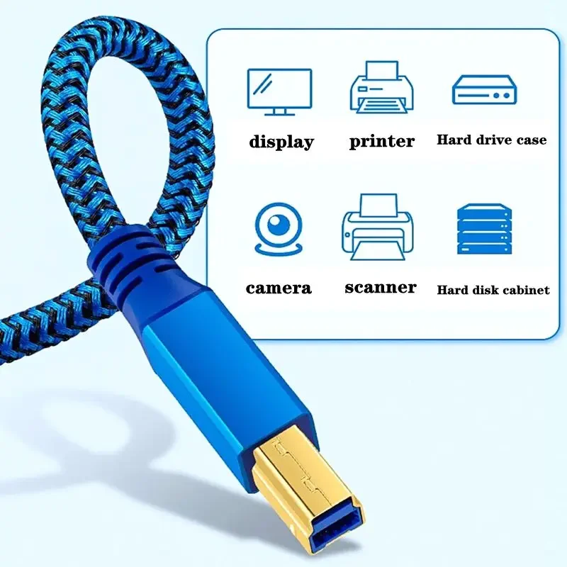 USB 3.0 A Male To B Male Printer Data Cable Pure Copper Computer High-Speed Transmission Computer Connection Square Port 0.3m-3m thumbnail 5